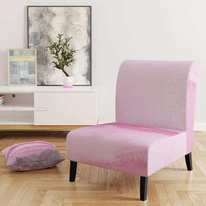 Pink Abstract Watercolor Shabby Chic Accent Chair