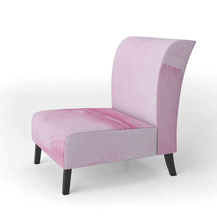 Pink Abstract Watercolor Shabby Chic Accent Chair