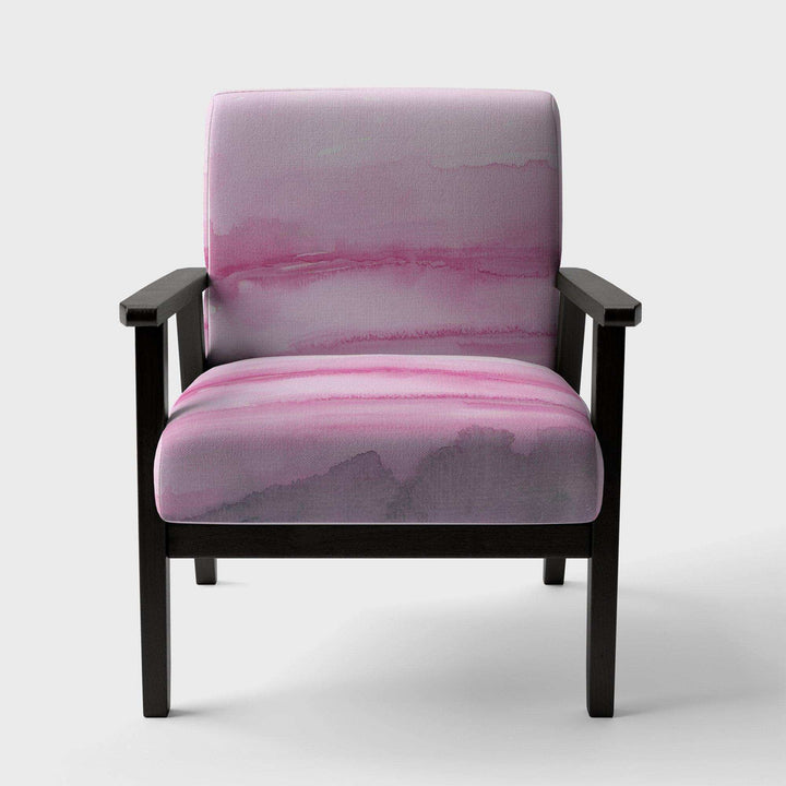Pink Abstract Watercolor Shabby Chic Accent Chair