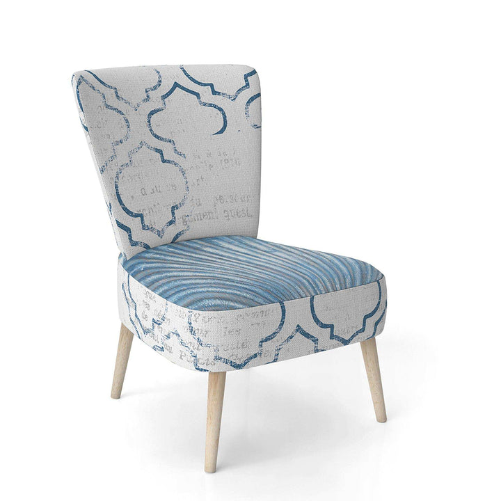 Navy Blue Scallop Shell Nautical &amp; Coastal Accent Chair