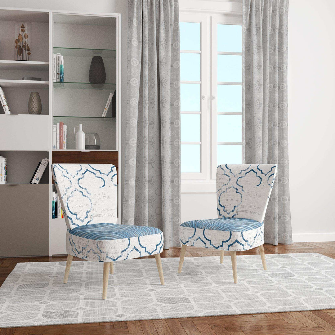 Navy Blue Scallop Shell Nautical &amp; Coastal Accent Chair