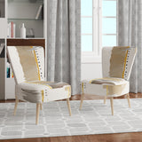 Abstract Gold Birch Trees I Modern Accent Chair