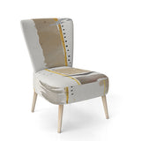 Abstract Gold Birch Trees I Modern Accent Chair Side Chair
