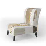 Abstract Gold Birch Trees I Modern Accent Chair Slipper Chair