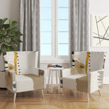 Abstract Gold Birch Trees I Modern Accent Chair Arm Chair