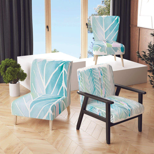 Watercolor Geometric Swatch Element IV - Mid-Century Modern Accent Chair