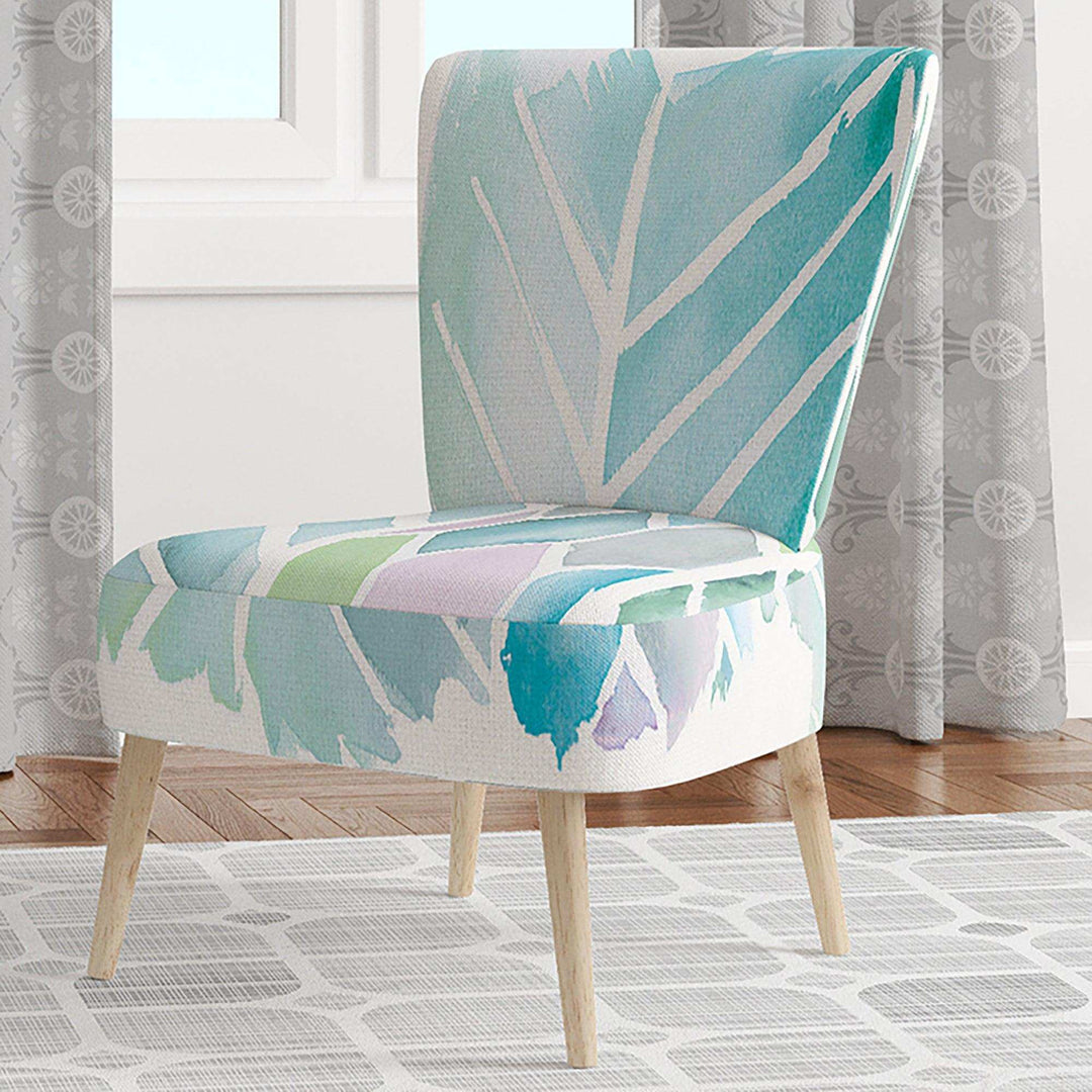 Watercolor Geometric Swatch Element IV Mid-Century Accent Chair