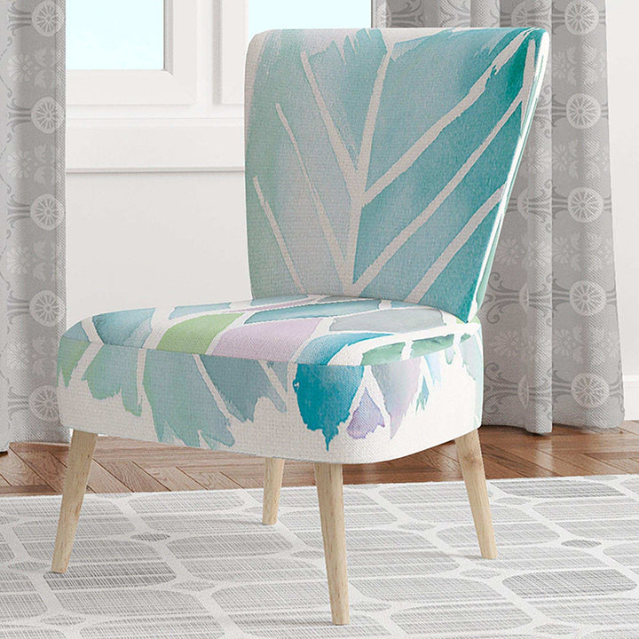 Watercolor Geometric Swatch Element IV Mid-Century Accent Chair
