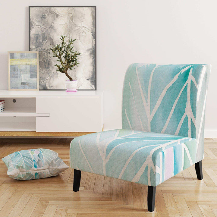 Watercolor Geometric Swatch Element IV Mid-Century Accent Chair