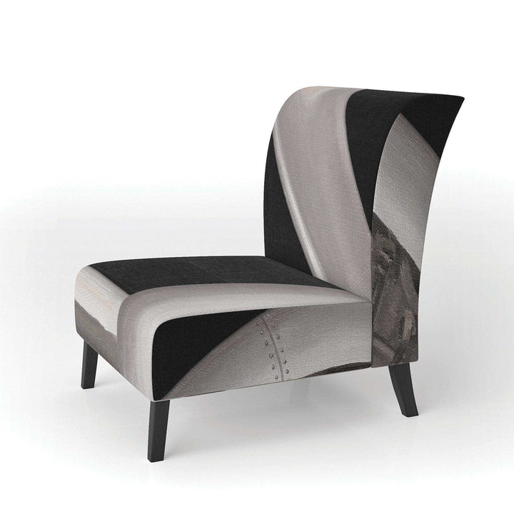 Travel by Air Grey Plane Vintage Transportati Accent Chair