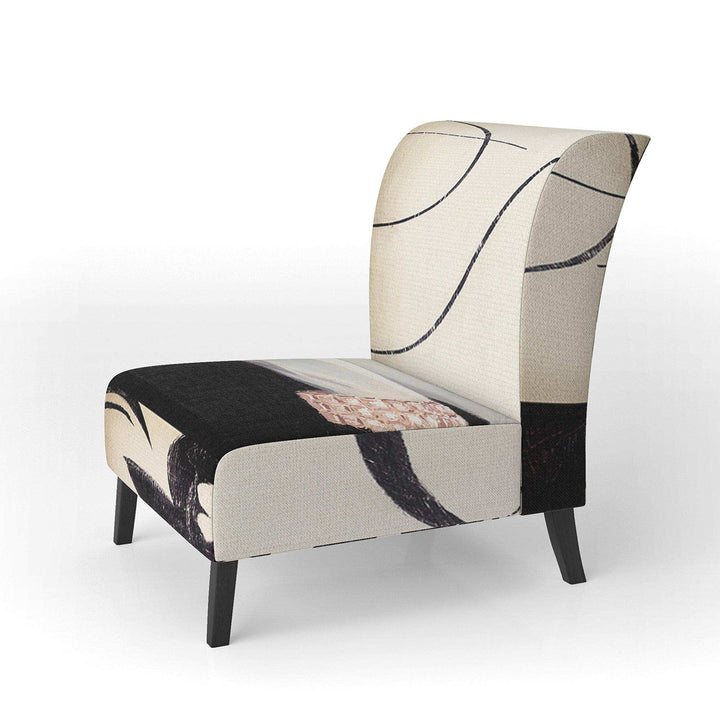 Black And White Fancy Glamorous Gloves Fashion Accent Chair