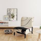 Black And White Fancy Glamorous Gloves Fashion Accent Chair