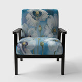White Flower on Blue II Farmhouse Accent Chair