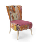 Glamorous Composition of Red and Gold Mid-Century Accent Chair
