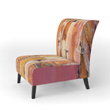 Glamorous Composition of Red and Gold Mid-Century Accent Chair