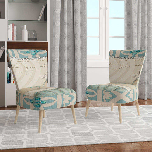 Seastar and Blue Sea Shell II - Nautical & Coastal Accent Chair
