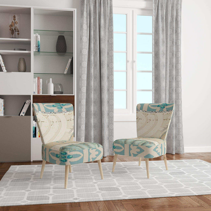 Seastar and Blue Sea Shell II Nautical &amp; Coastal Accent Chair