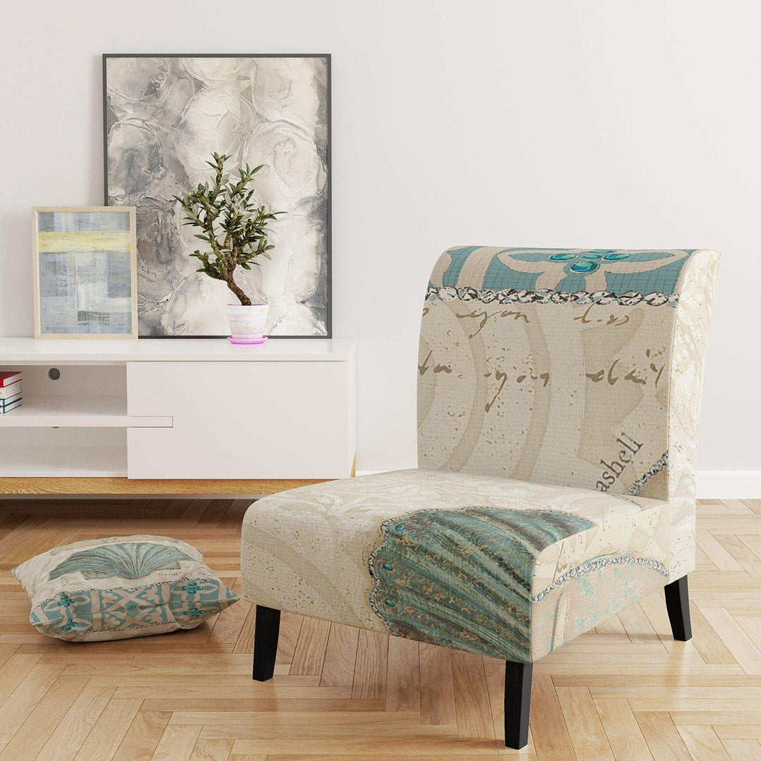 Seastar and Blue Sea Shell II Nautical &amp; Coastal Accent Chair
