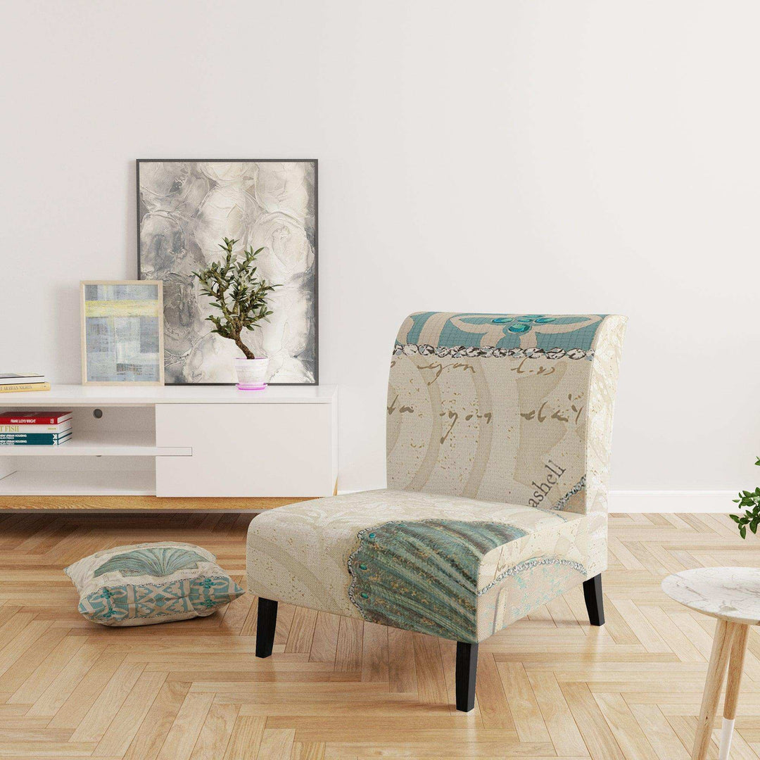 Seastar and Blue Sea Shell II Nautical &amp; Coastal Accent Chair