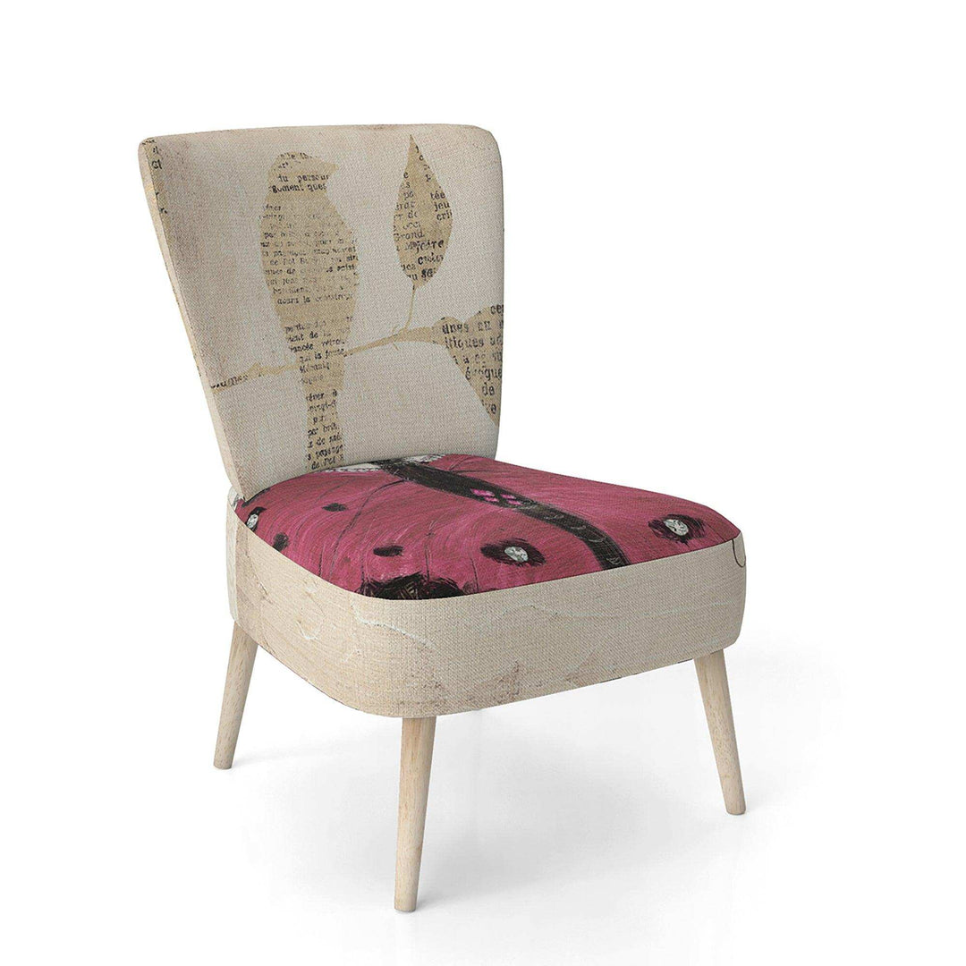 Red Farmhouse Butterfly Farmhouse Accent Chair