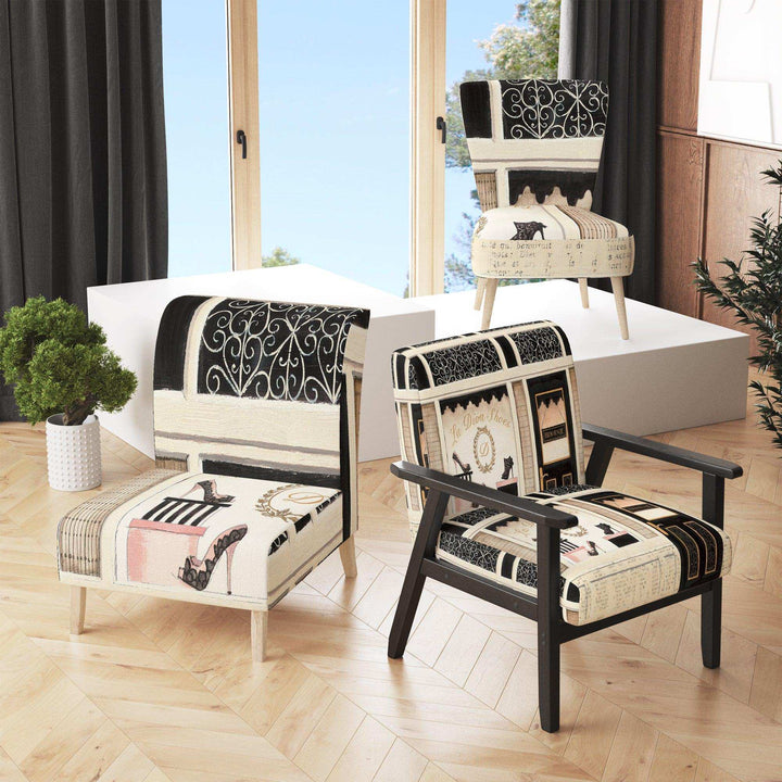 Paris Diva Shoes Painting Fashion Accent Chair