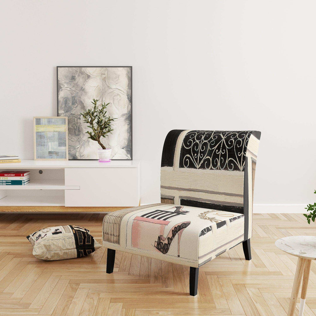 Paris Diva Shoes Painting Fashion Accent Chair