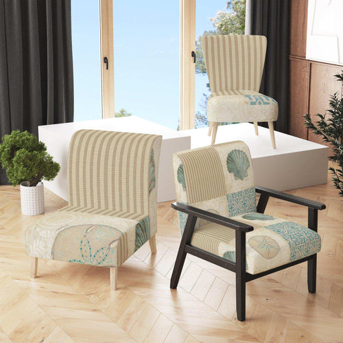 Beach Treasures Collage I - Nautical & Coastal Accent Chair