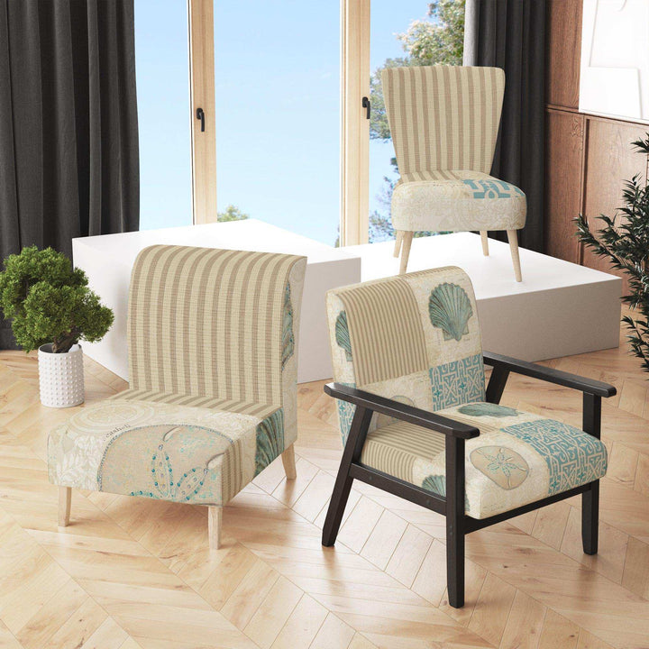 Beach Treasures Collage I Traditional Accent Chair
