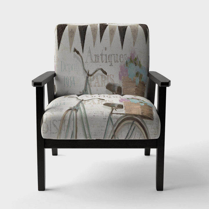 French Bicycle Flea Market II Vintage Transportati Accent Chair