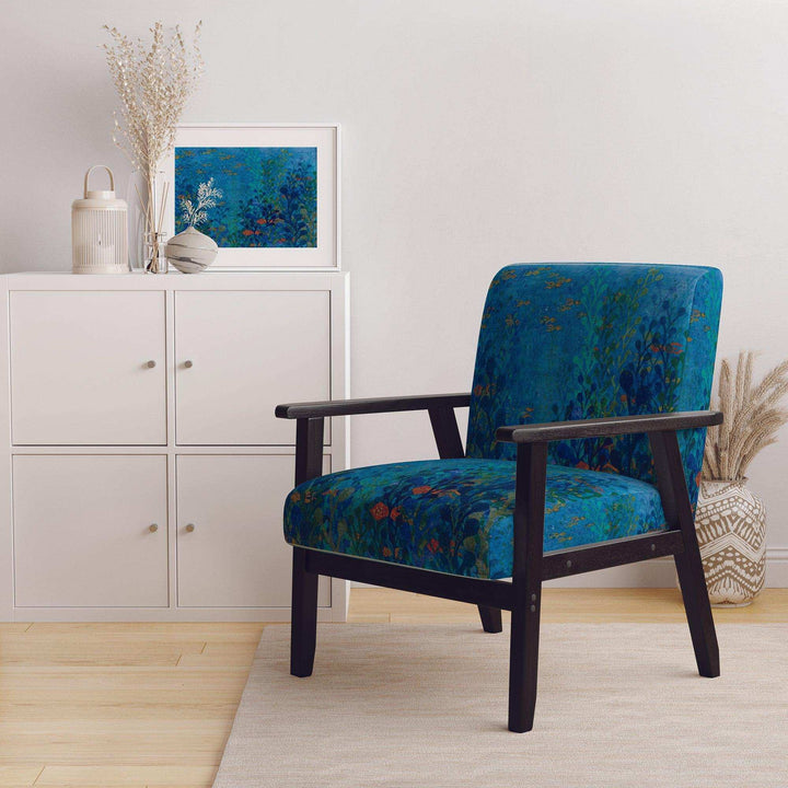 Blue Underwater Lake leaves I Nautical &amp; Coastal Accent Chair