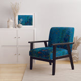 Blue Underwater Lake leaves I Nautical & Coastal Accent Chair