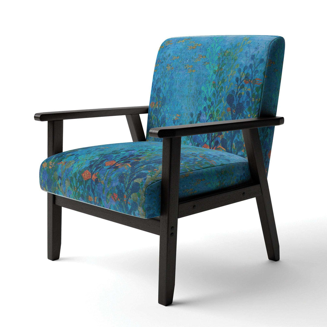Blue Underwater Lake leaves I Nautical &amp; Coastal Accent Chair