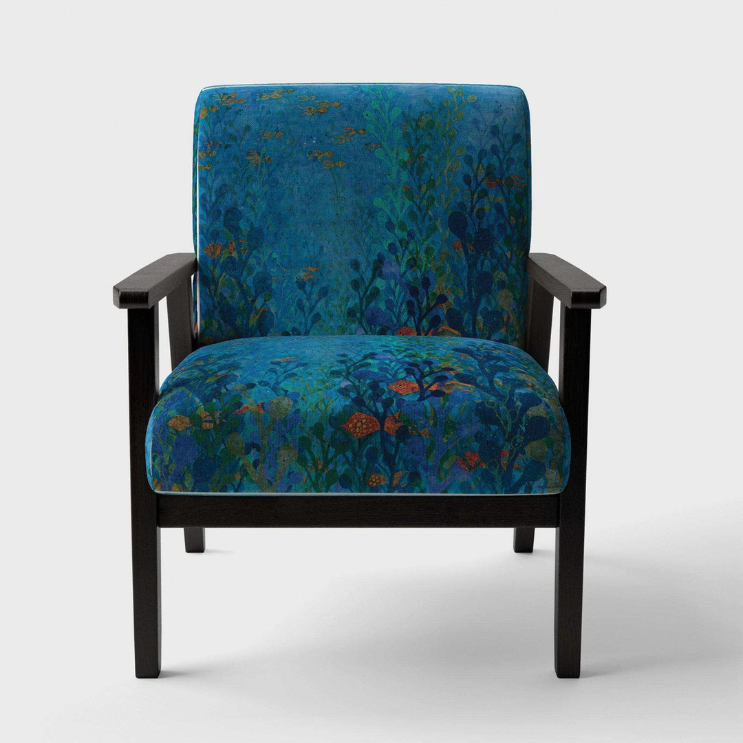 Blue Underwater Lake leaves I Nautical &amp; Coastal Accent Chair