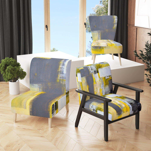 Grey and Yellow Blur Abstract - Modern Accent Chair
