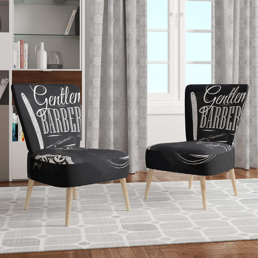 Set Barbershop Mid-Century Accent Chair