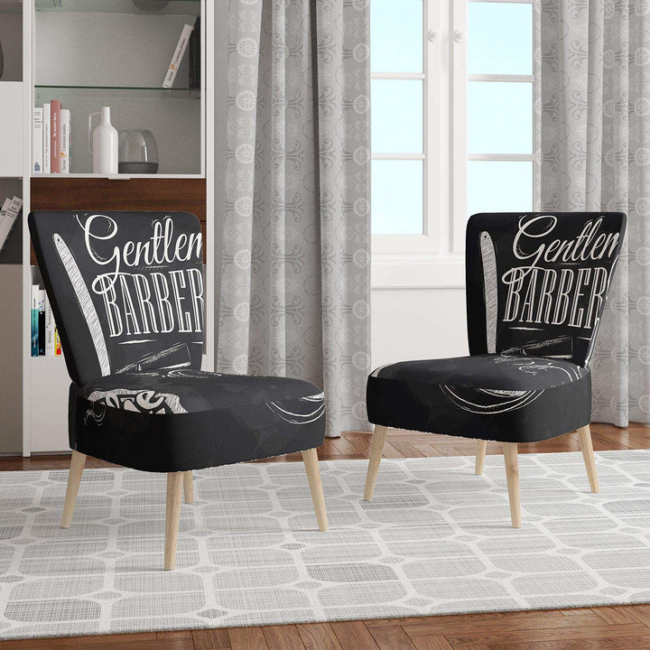 Set Barbershop Mid-Century Accent Chair