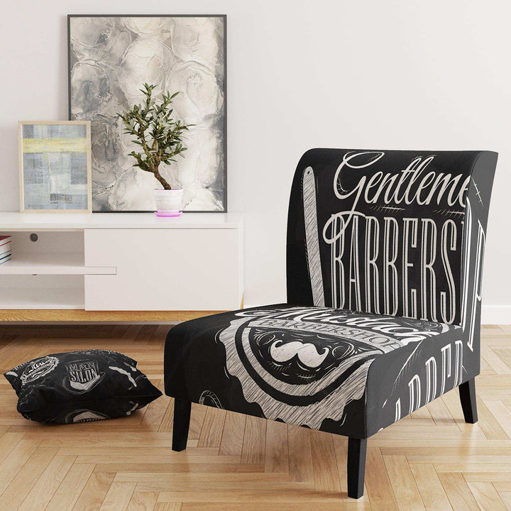 Set Barbershop Mid-Century Accent Chair