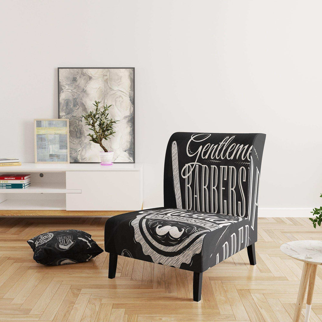 Set Barbershop Mid-Century Accent Chair