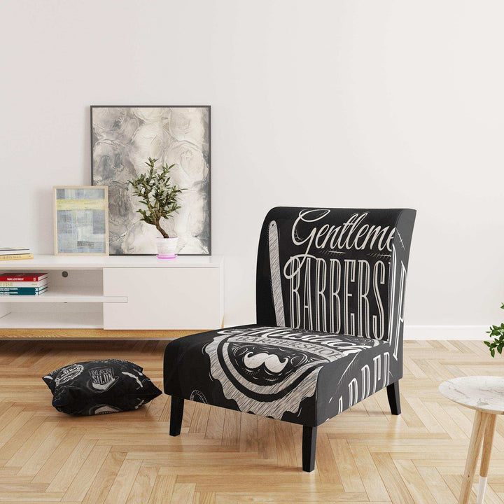 Set Barbershop Mid-Century Accent Chair