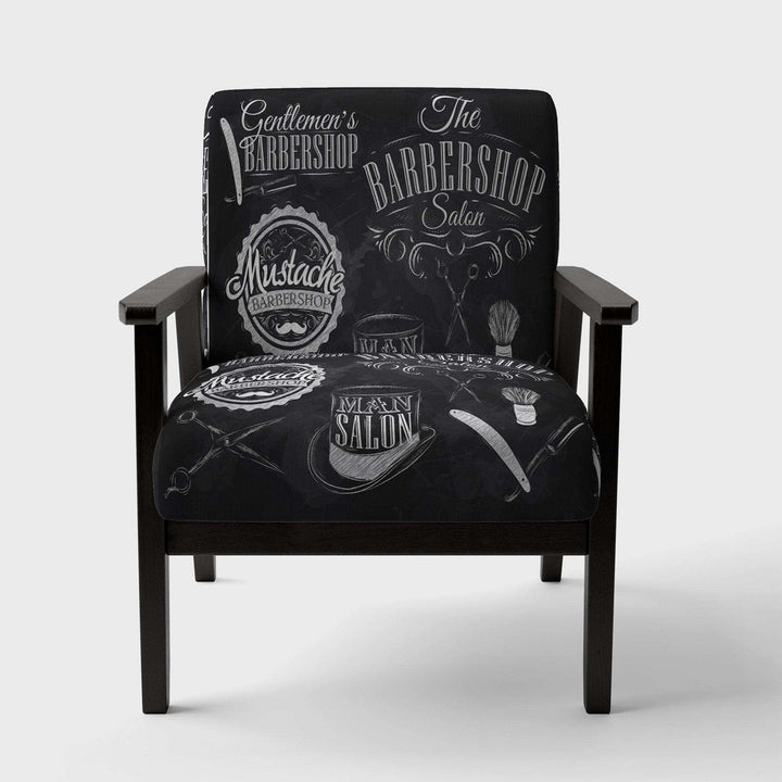 Set Barbershop Mid-Century Accent Chair