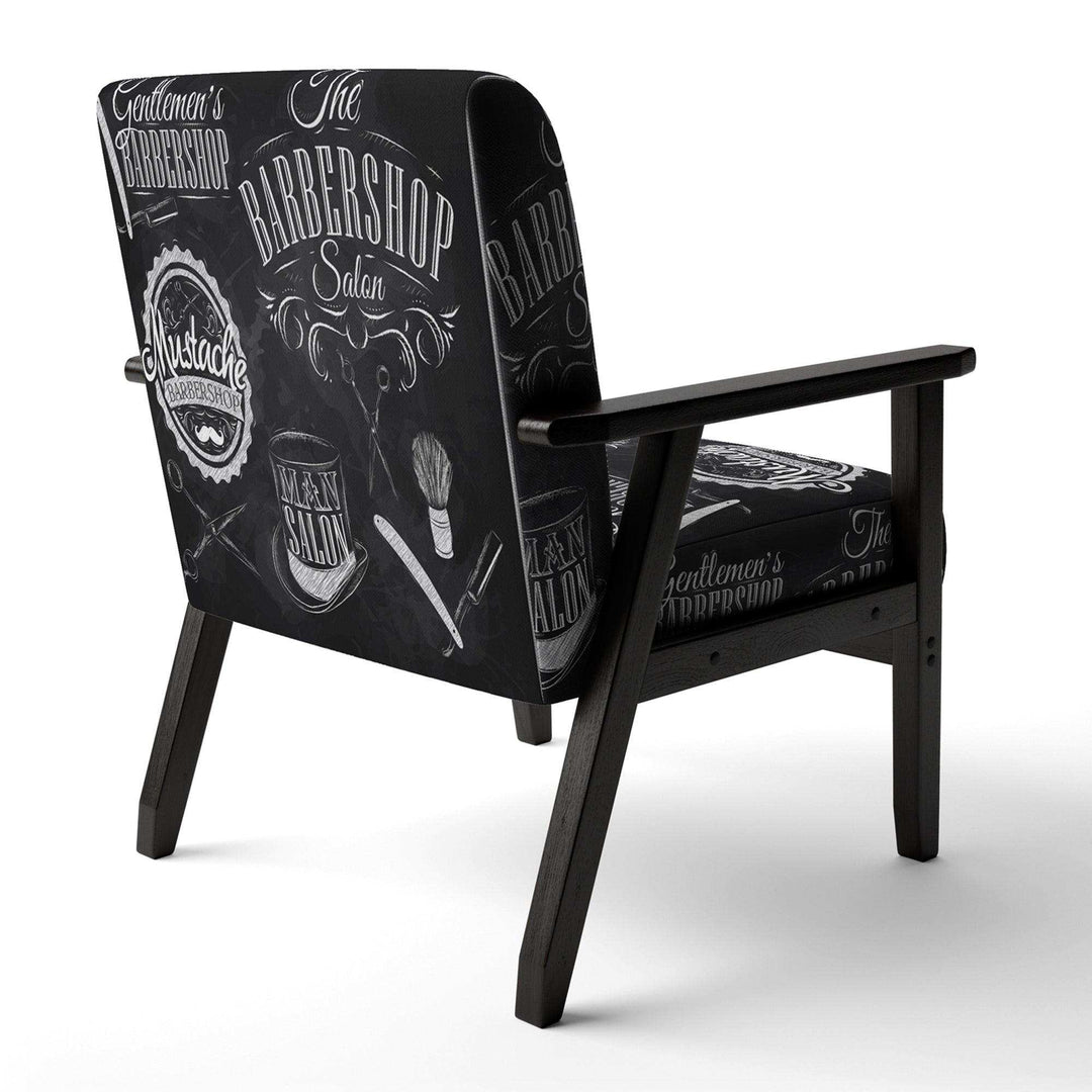 Set Barbershop Mid-Century Accent Chair