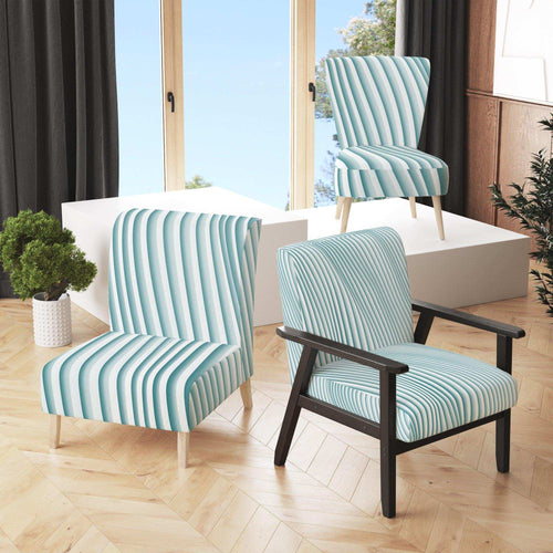 Fractal Small Blue 3D Waves - Modern Accent Chair