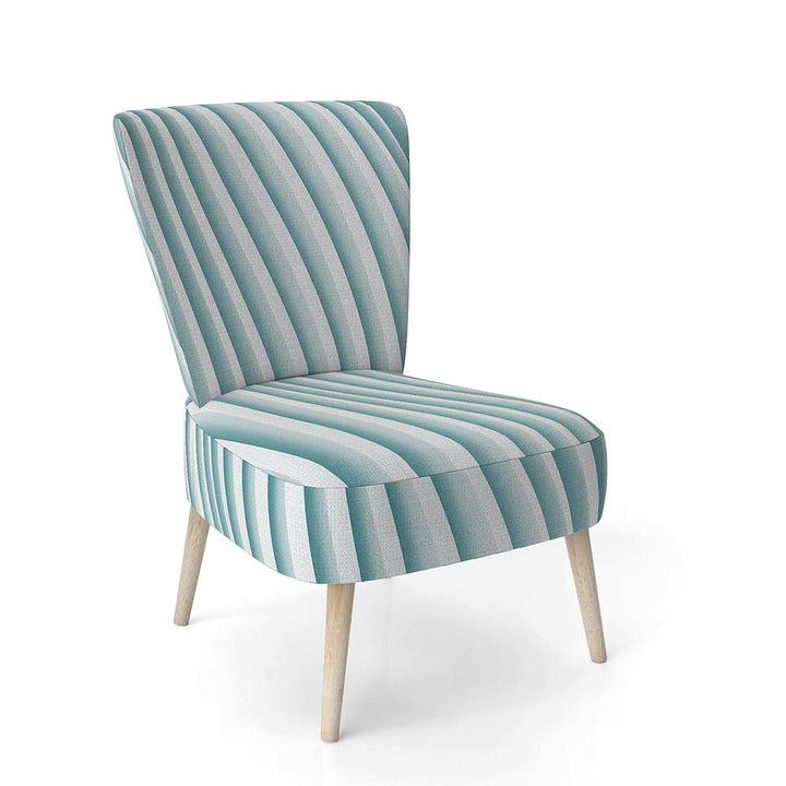 Fractal Small Blue 3D Waves Contemporary Accent Chair