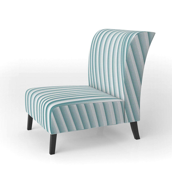 Fractal Small Blue 3D Waves Contemporary Accent Chair