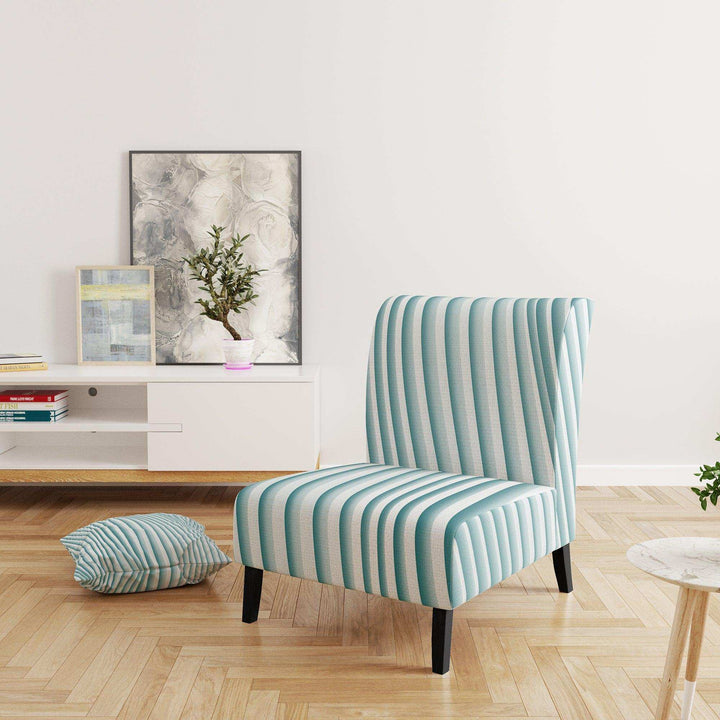 Fractal Small Blue 3D Waves Contemporary Accent Chair