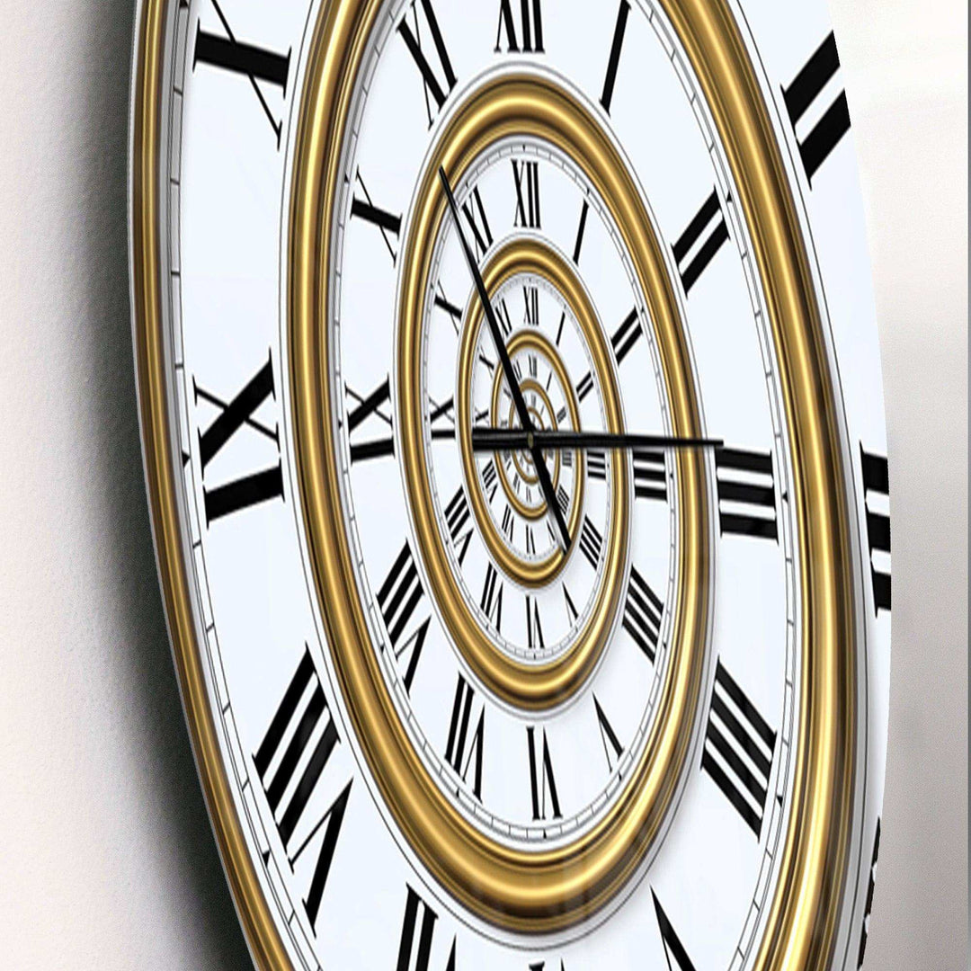 Time Spiral in Antique Style - Abstract Metal Wall Clock