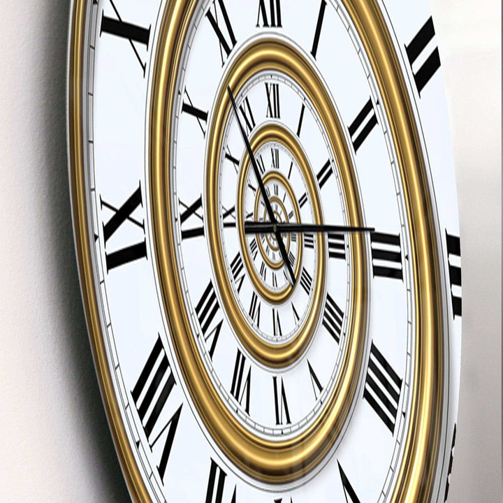 Time Spiral in Antique Style - Abstract Metal Wall Clock