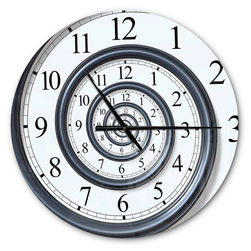 Time Spiral Analog Wall - Abstract Metal Wall Clock