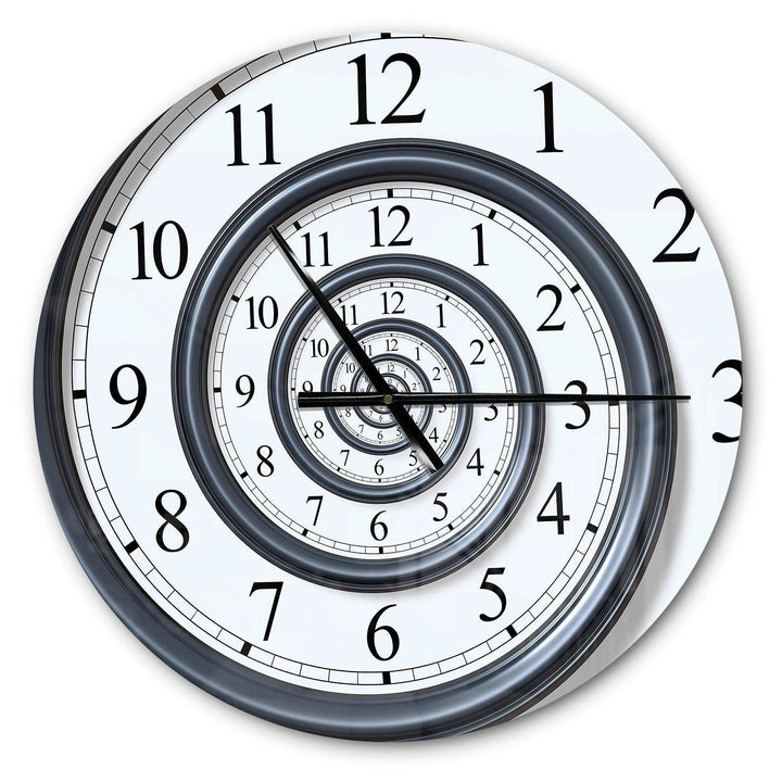 Time Spiral Analog Wall - Abstract Metal Wall Clock