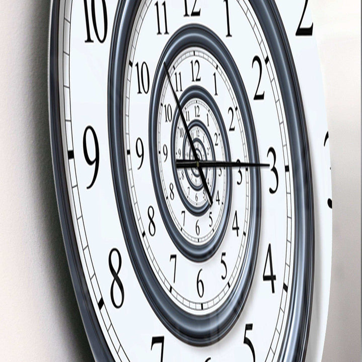 Time Spiral Analog Wall - Abstract Metal Wall Clock